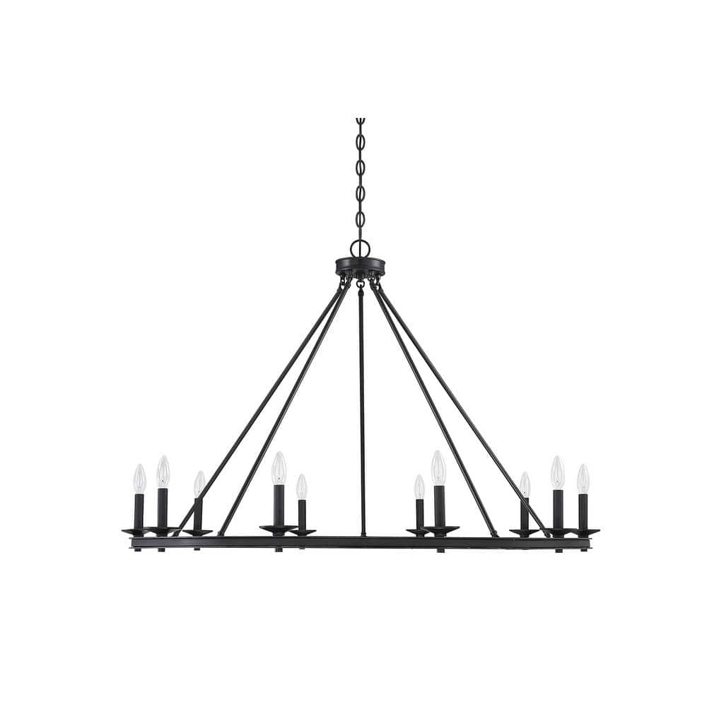 Middleton Matte Black 10-Light Metal Chandelier