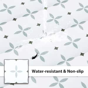 11.8 in. x 11.8 in. Peel and Stick Backsplash Floor, Wall Vinyl Tile for Kitchen and Bathroom White and Gray (10-Pack)