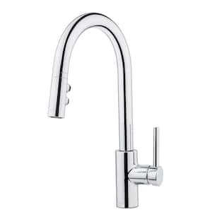 Stellen Single-Handle Pull-Down Sprayer Kitchen Faucet in Polished Chrome