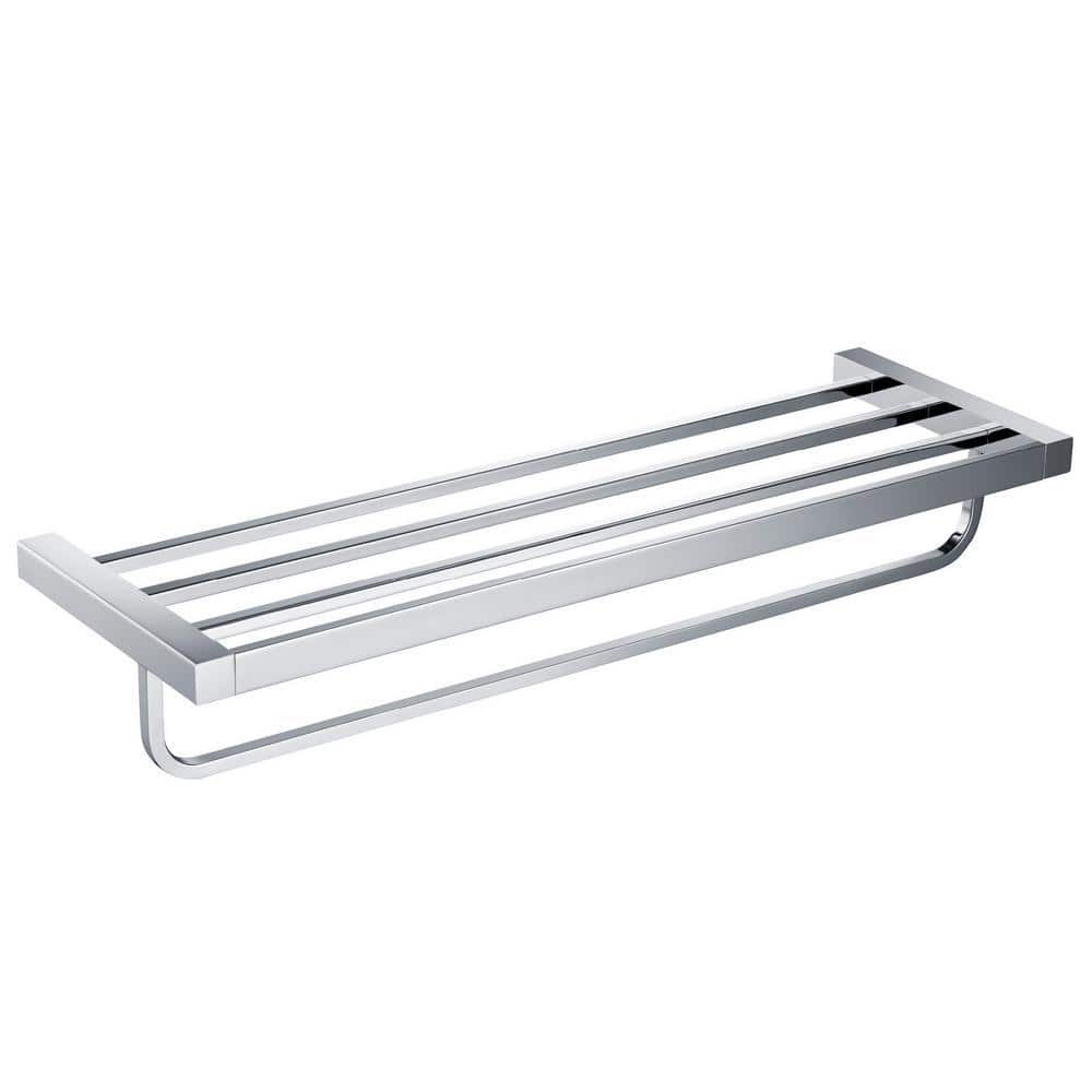Stelios 24 in. Bathroom Shelf with Towel Bar in Chrome price history on PriceWatchPro