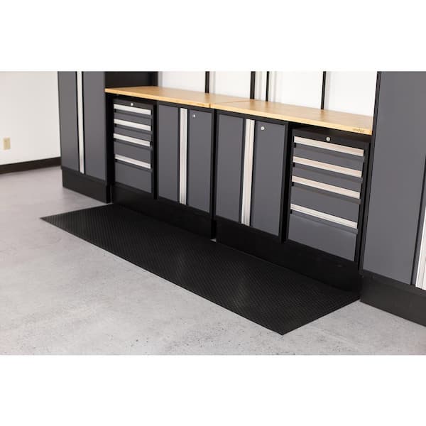 Small Coin 27 in. W x 60 in. L Midnight Black Commercial Grade Vinyl Performance Garage Flooring Runner
