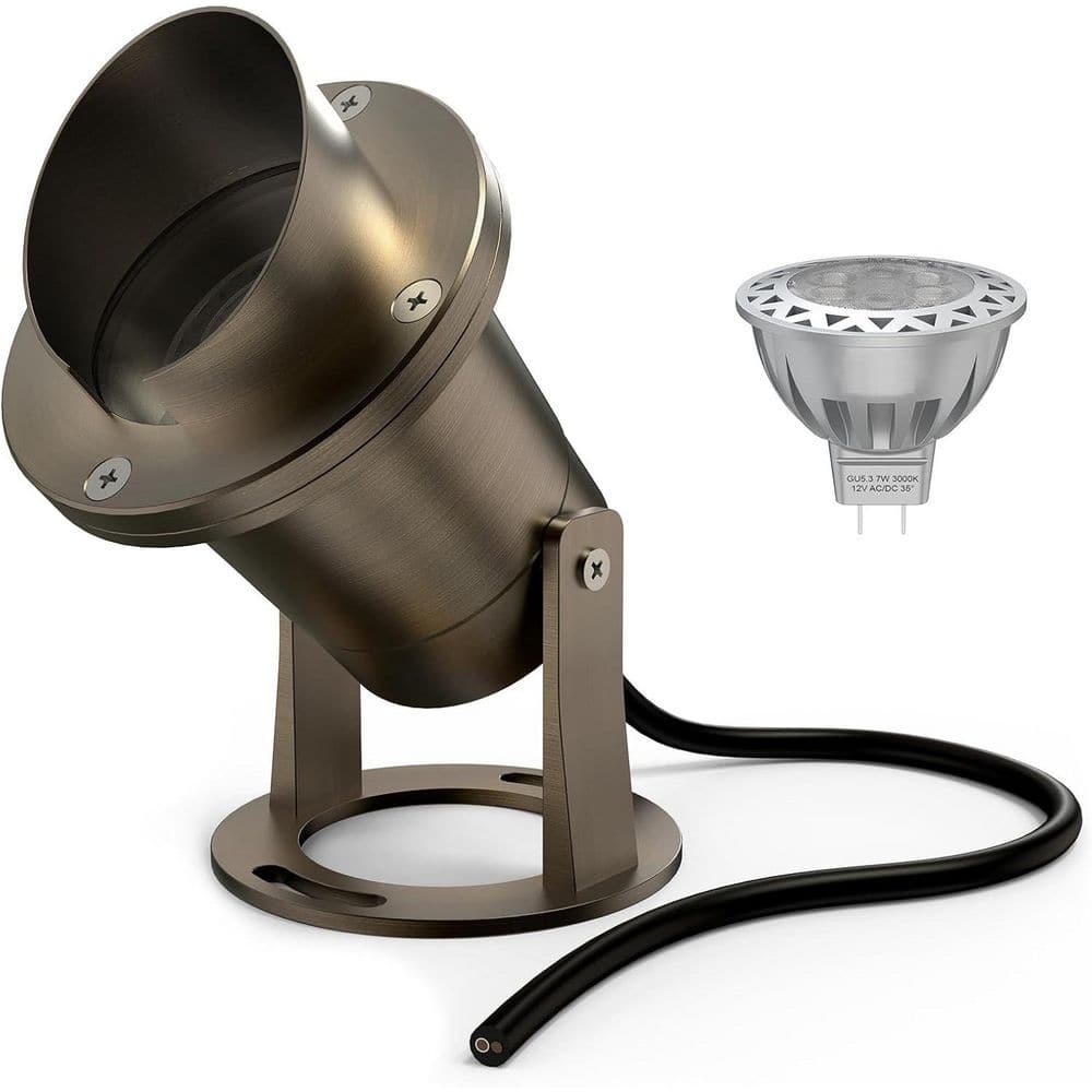 Solid Brass 12-Volt Low Voltage Underwater Pond Light with 7W MR16 LED Bulb for Outdoor Pool Fountain Garden Lighting price history on PriceWatchPro