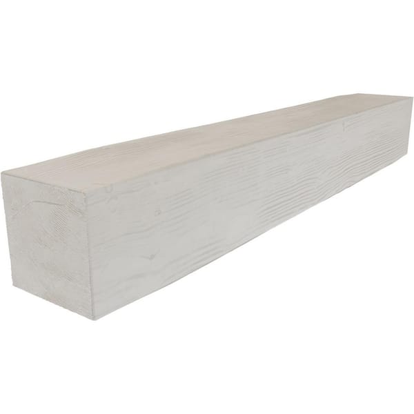 Ekena Millwork 4 in. x 4 in. x 3 ft. Sandblasted Faux Wood Beam Fireplace Mantel Unfinished