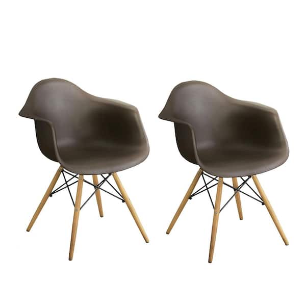 Furniture of America Morven Dark Brown Wood Dining Arm Chairs (Set of 2)