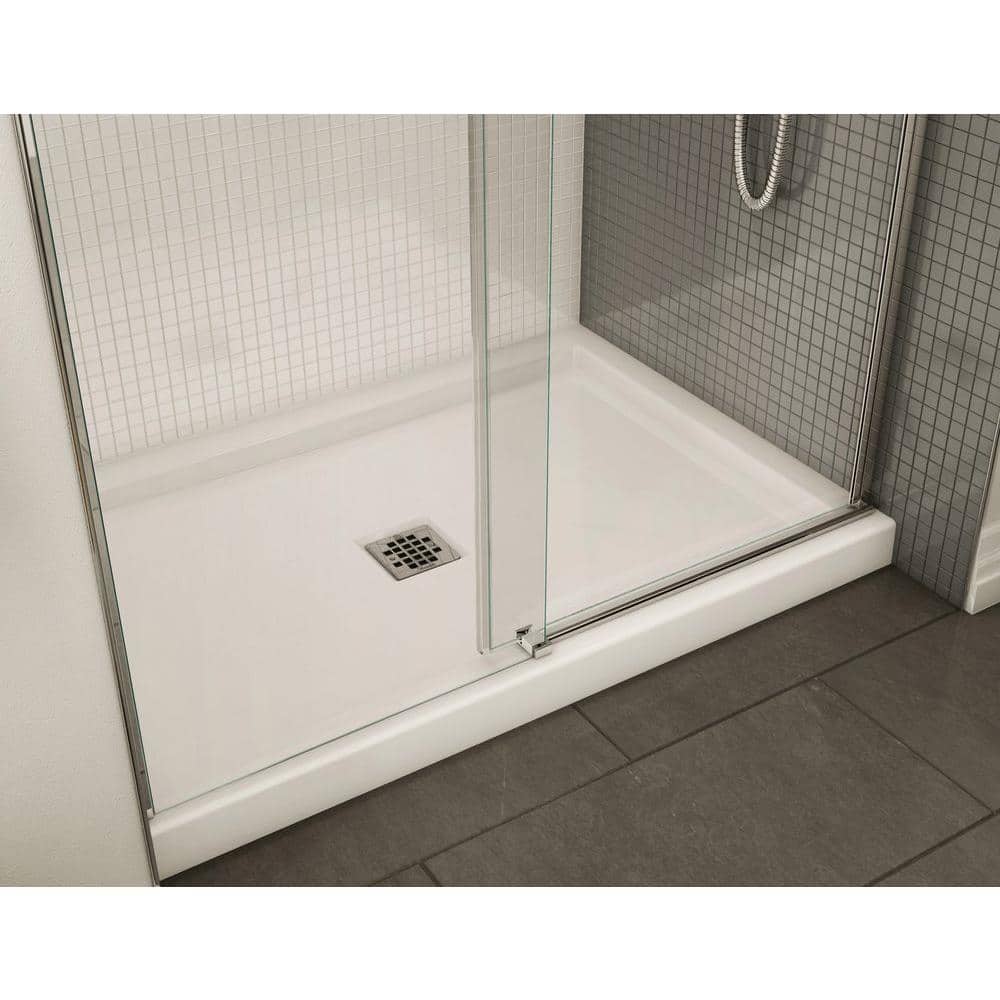 Halo 48'' Semi-Frameless Sliding Shower Door with Clear Tempered Glass