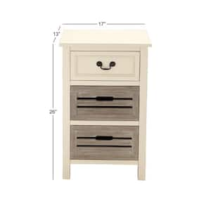 28 in. x 17 in. x 13 in. White Wood Country Cottage Style Storage Unit