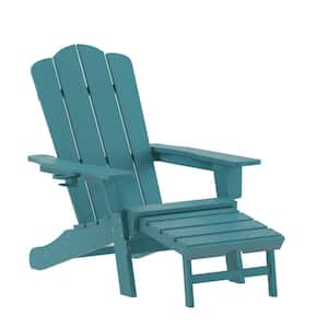 Blue Faux Wood Resin Adirondack Chair