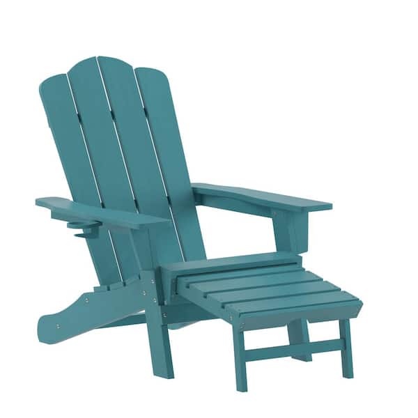 Carnegy Avenue Blue Faux Wood Resin Adirondack Chair