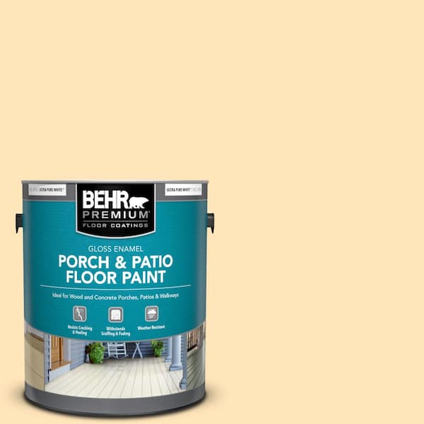 BEHR PREMIUM 1 gal. #300A-2 Whisper Yellow Gloss Enamel Interior/Exterior Porch and Patio Floor Paint