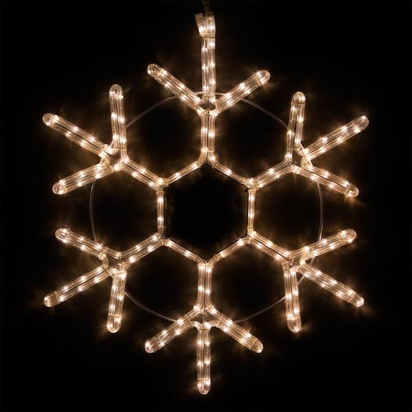 Wintergreen Lighting 20 in. 115-Light LED Warm White 18 Point Hanging Snowflake Decor