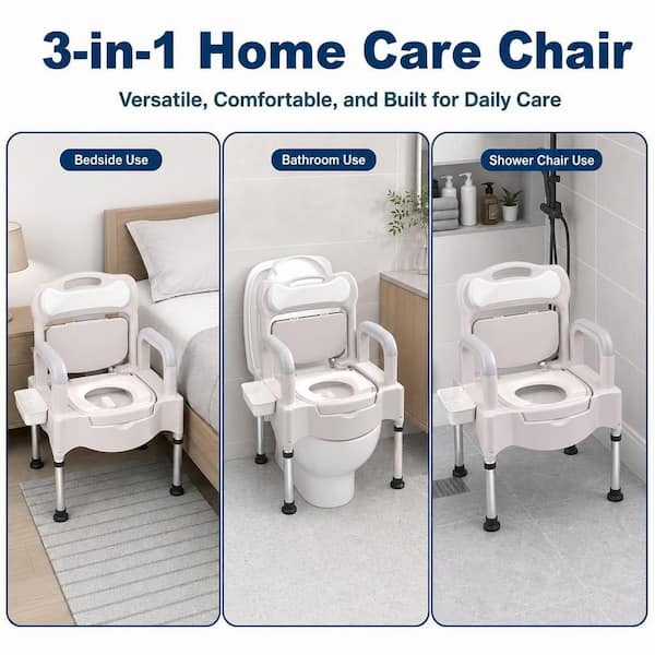 Numhew Bedside Commodes, Bedside Toilet Seat, Height Adjustable