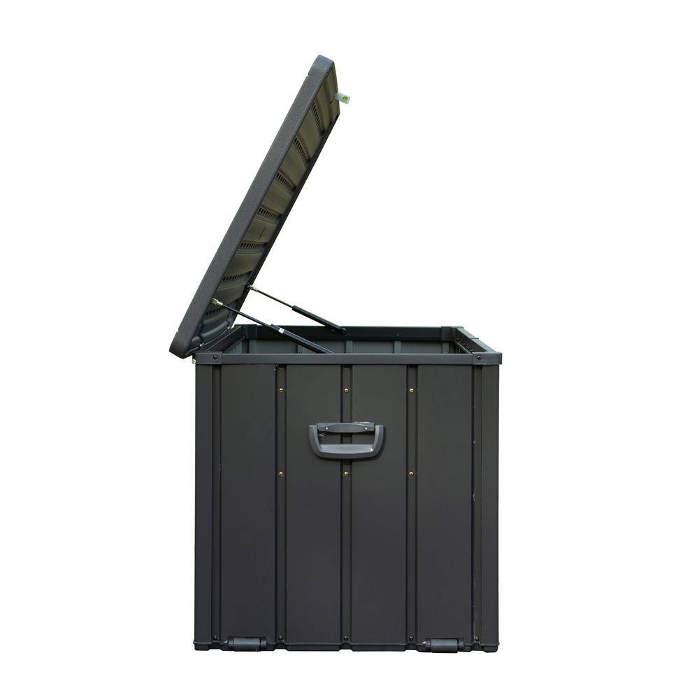 100 Gallon Dark Gray Steel Lockable Outdoor Deck Box