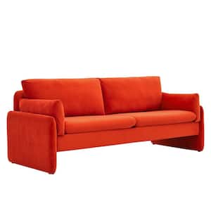 Indicate 80.5 in. Orange Performance Velvet Sofa