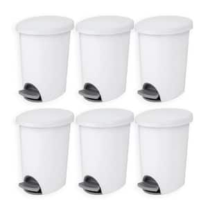 2.6-Gallon Wastebasket with Lid and Base, 6-Pack