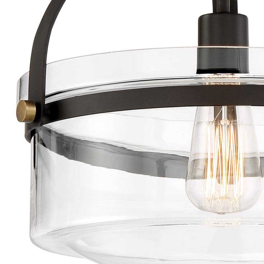 Jaxon 10.75'' Clear Glass Bowl Ceiling Light in Oil Rubbed Bronze