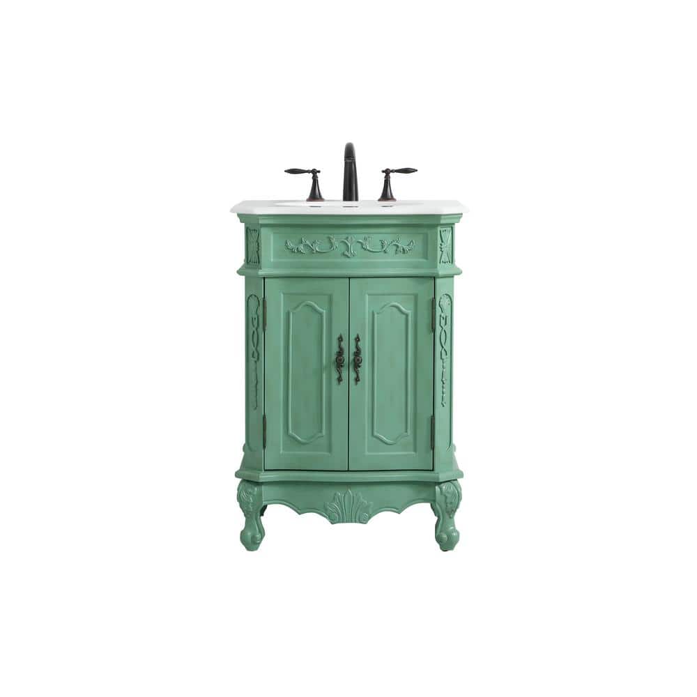 Simply Living 24 in. W x 21 in. D x 36 in. H Bath Vanity in Vintage Mint wi