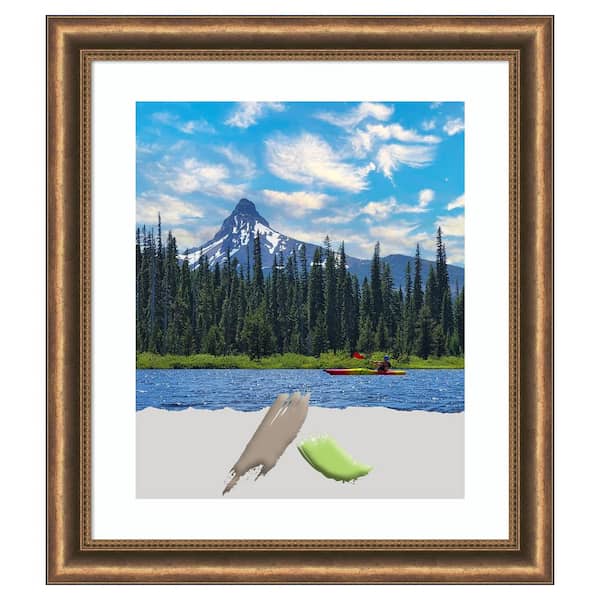 Amanti Art Manhattan Bronze Narrow Wood Picture Frame Opening Size 20x24 in. (Matted To 16x20 in.)