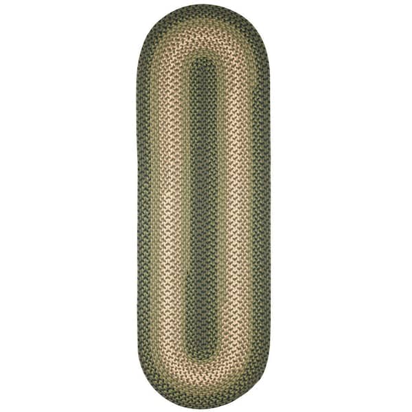 Pioneer Green Multi 2 ft. x 8 ft. Indoor/Outdoor Braided Runner Rug