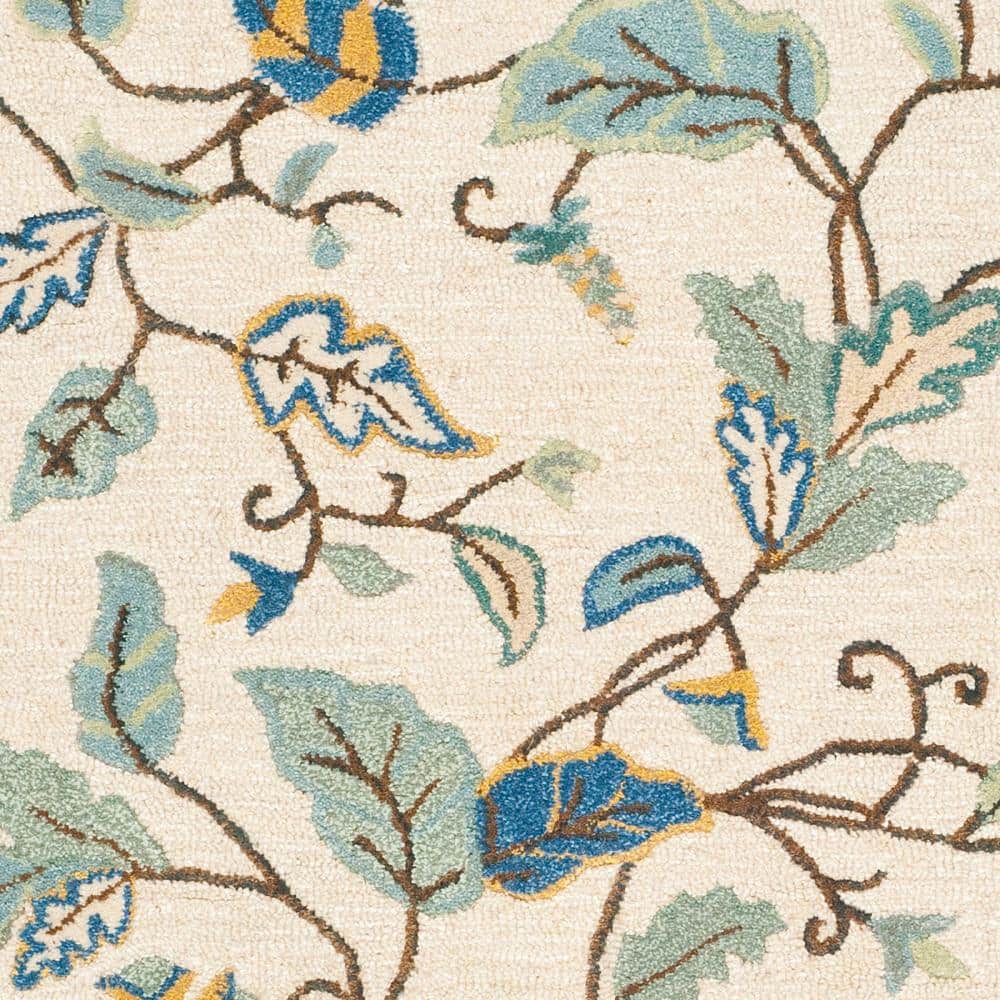 Colonial Blue 4' x 6' Hand-Tufted Wool and Viscose Rug