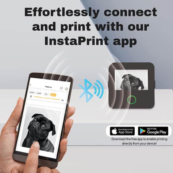 C CORE INNOVATIONS - Wireless Mini Portable Thermal Printer Label Maker, Paper Included for Android and iOS Phone, Black