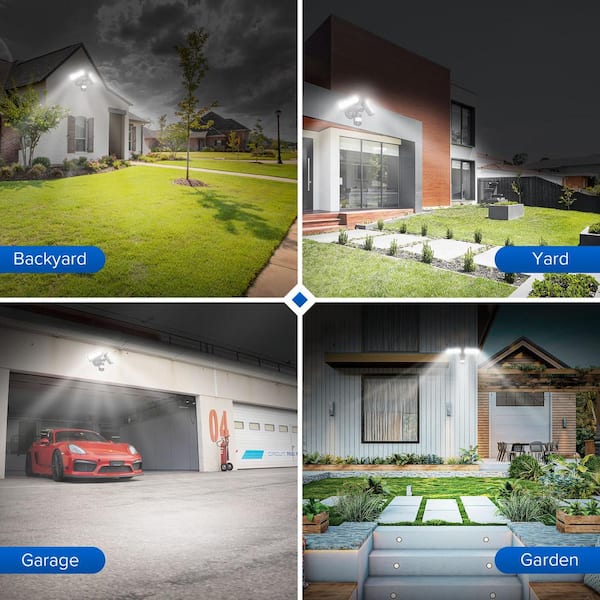 SANSI 36W 180-Degree Black Motion Sensor Dusk to Dawn Outdoor LED