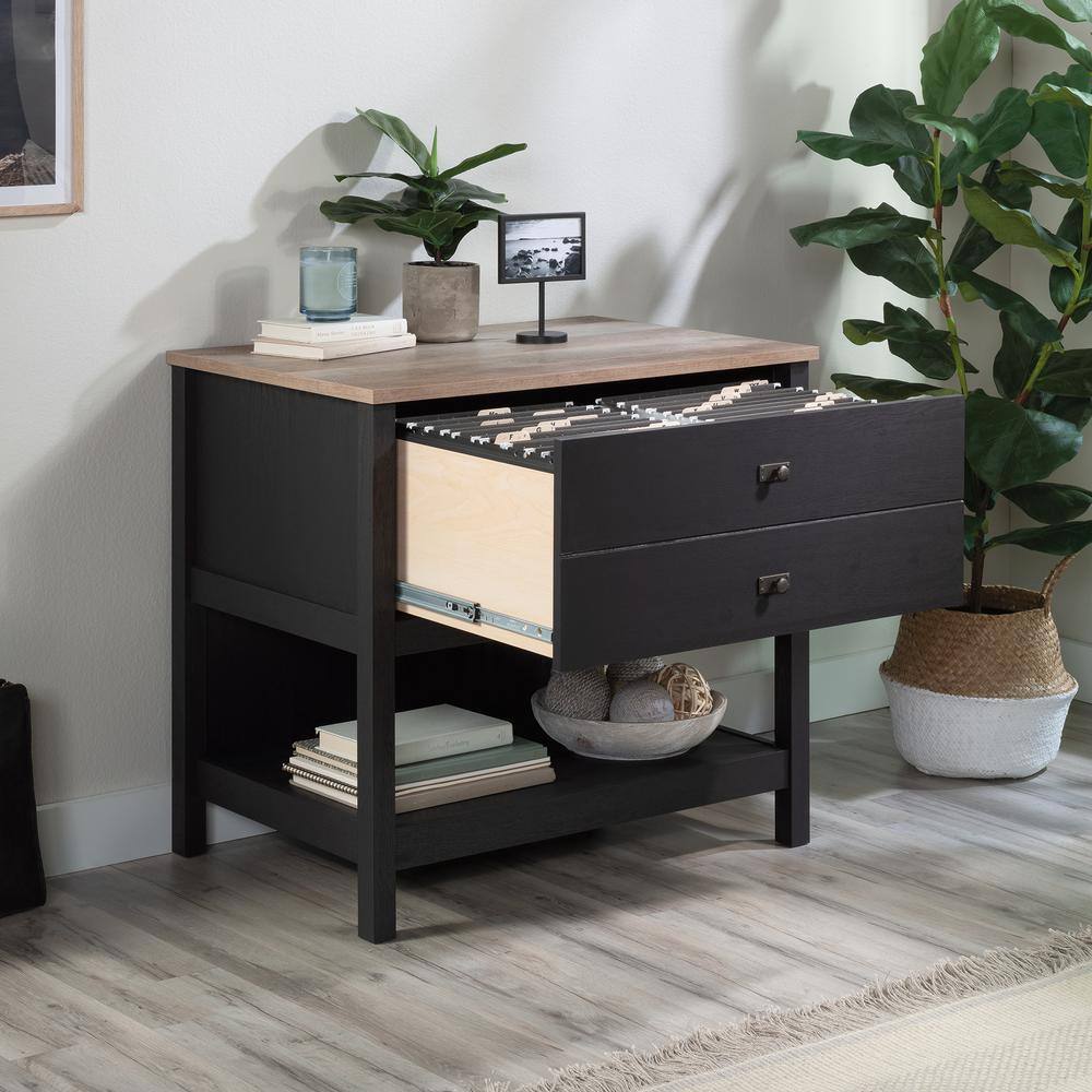 Raven Oak 1-Drawer Lateral File Cabinet with Shelf