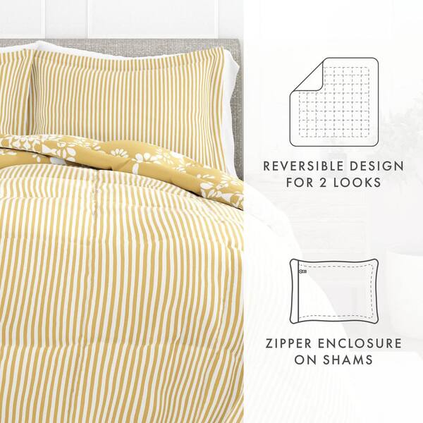 Multifunctional Yellow Comforter Set: 6 Non Slip Fitted Sheet