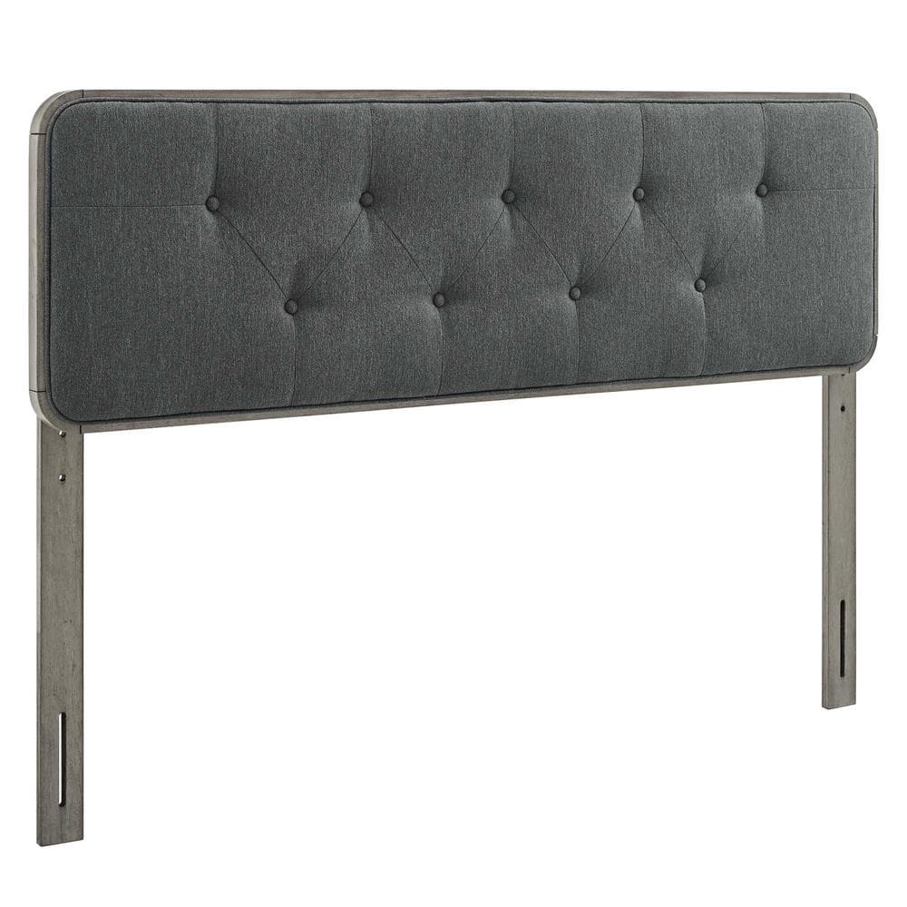 MODWAY Collins Tufted King Fabric And Wood Headboard In Gray Charcoal   Gray Charcoal Modway Headboards Mod 6235 Gry Cha 64 1000 