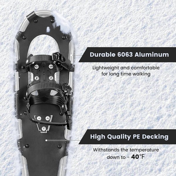 HONEY JOY 4-in-1 Lightweight Terrain Snowshoes 21 in. Aluminum