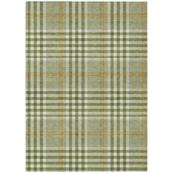 Chantille Machine Washable Indoor/Outdoor Abstract ACN1054 Olive 2 ft. 6 in. x 3 ft. 10 in. Area Rug