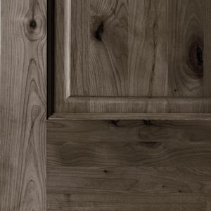 50 in. x 96 in. Knotty Alder 2 Panel Right-Hand/Inswing Clear Glass Black Stain Wood Prehung Front Door with Sidelite