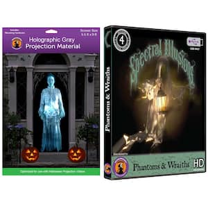 Spectral Illusions Phantoms and Wraiths Halloween Digital Decoration on USB with 5.5 ft. x 9 ft. gray screen