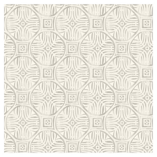 Chesapeake Sandee Medallion Grey Prepasted Non Woven Wallpaper