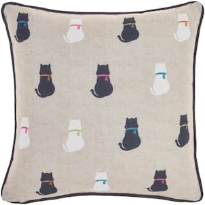 Pet Beds & Houses Black Animal 16 in. x 16 in. Throw Pillow