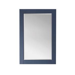 Ivy 24 in. W x 36 in. H Rectangular Wood Framed Wall Bathroom Vanity Mirror in Royal Blue