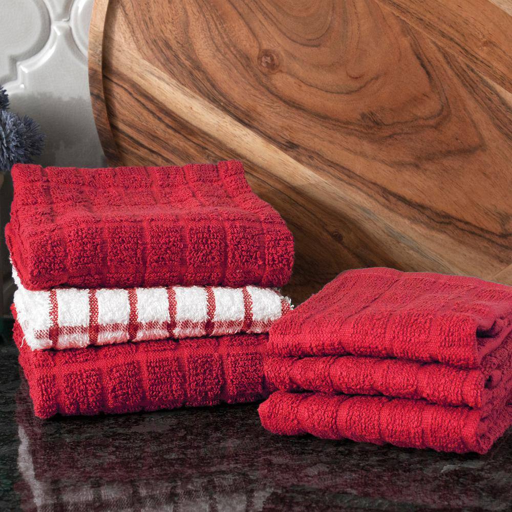 Paprika Cotton Terry Kitchen Towel and Dish Cloth Set
