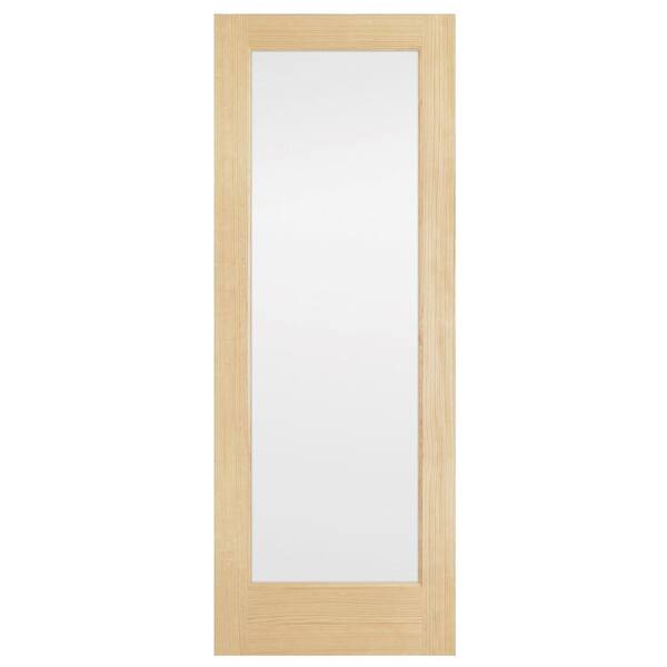 Steves & Sons 24 in. x 80 in. Full Lite Solid Core Pine Obscure Glass Interior Door Slab