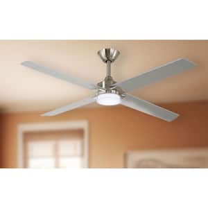 Mercer II 52 in. Indoor Brushed Nickel Standard Ceiling Fan with CCT LED Included with Remote Control Included