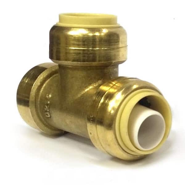 Unbranded 3/4 in. Brass Push Connect Plumbing Fitting Tee (10-Pack)