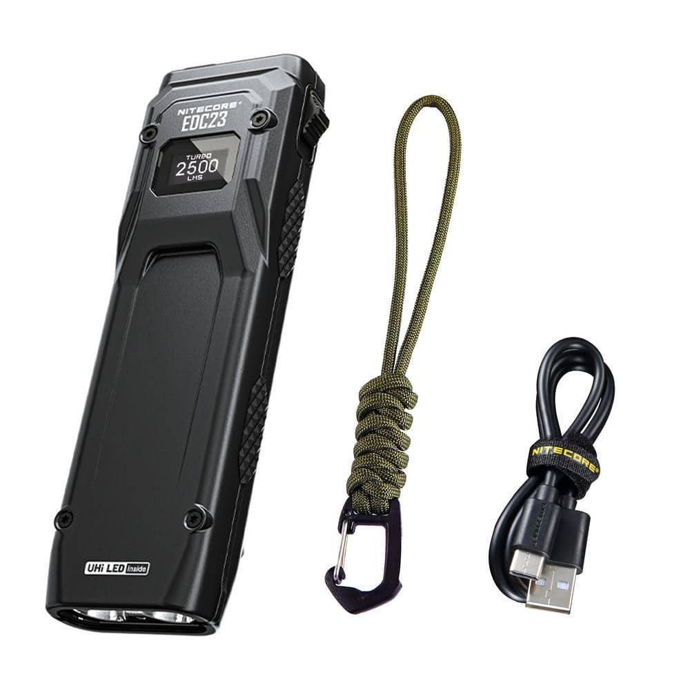 ナイトコア Nitecore EDC23 ウルトラスリム フラッシュライト♡H8 NITECORE EDC23 2500 Lumens Flat Shape USB-C Rechargeable Tactical
