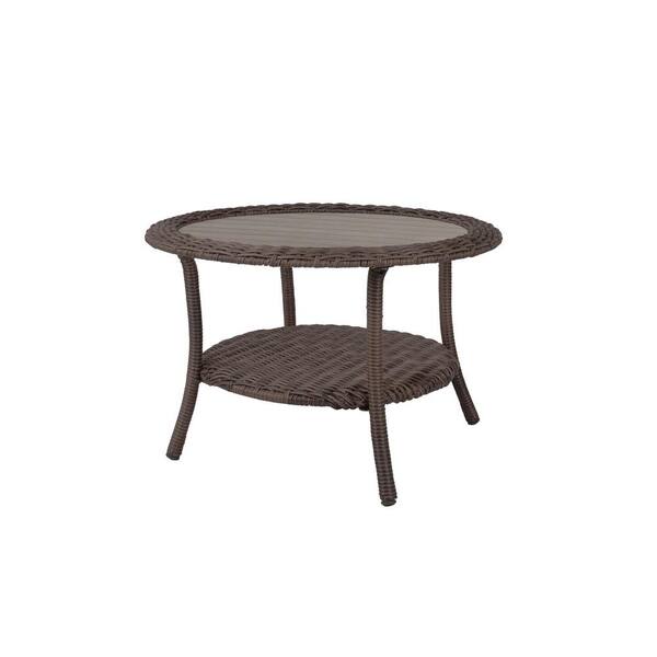 hampton bay round wicker patio table