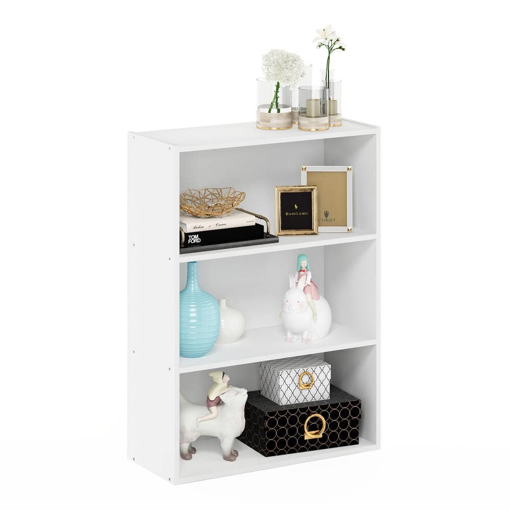 Plain White 3-Tier Laminated Wood Kids' Shelf