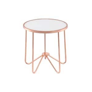 Alivia Rose Gold and Frosted Glass Top End Table