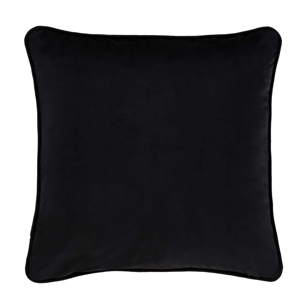 Viccorino 18" Black Velvet Embroidered Throw Pillow
