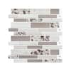 Photo 1 of 12 in. W x 12 in. L x 0.04 in. H Vinyl Peel and Stick Wall Tile Backsplash in Gray and Pink for Kitchen (10-Pack)


