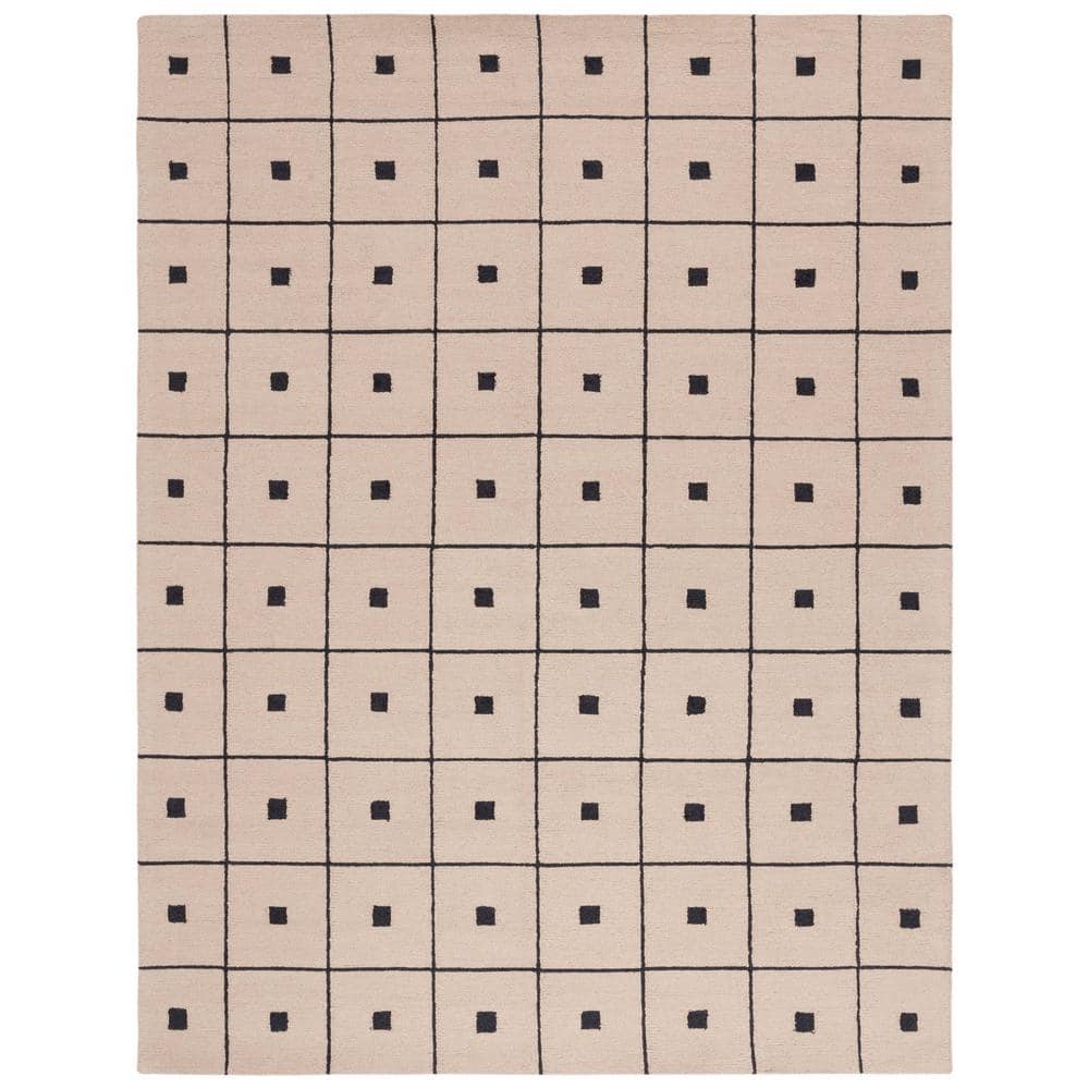 SAFAVIEH Martha Stewart Beige/Black 8 ft. x 10 ft. Geometric Squares ...