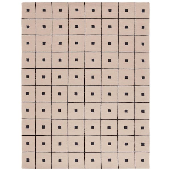 SAFAVIEH Martha Stewart Beige/Black 8 ft. x 10 ft. Geometric Squares Area Rug