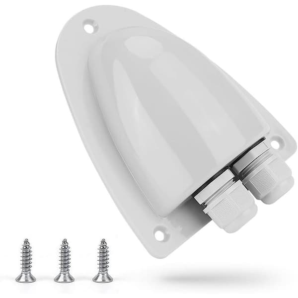 Solar Weatherproof Double Cable Entry Gland for RV Roof Solar Cables in Gray with Waterproof Design, Easy Installation