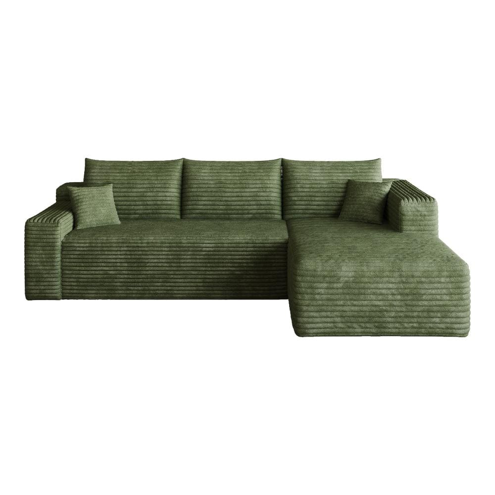 95 in Wide Cloud Arm Plush Corduroy Fabric U-Shaped Modular Sectional Sofa in Green durable construction price history on PriceWatchPro