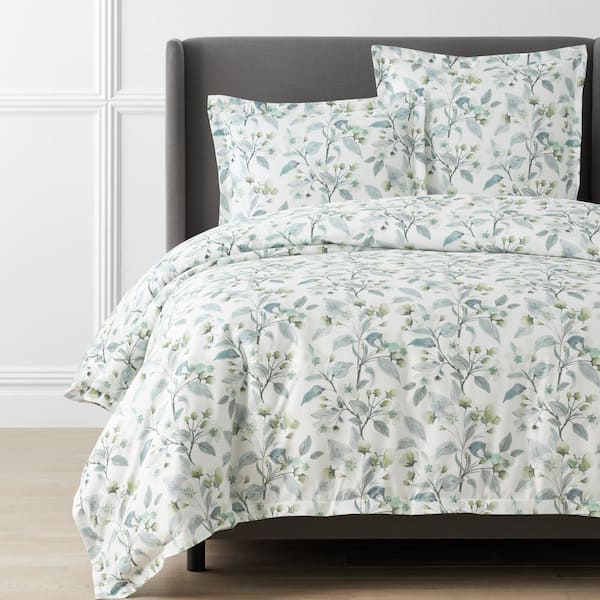 The Company Store Legends Hotel Floral Muse Wrinkle-Free White Multi Floral Queen Sateen Duvet Cover